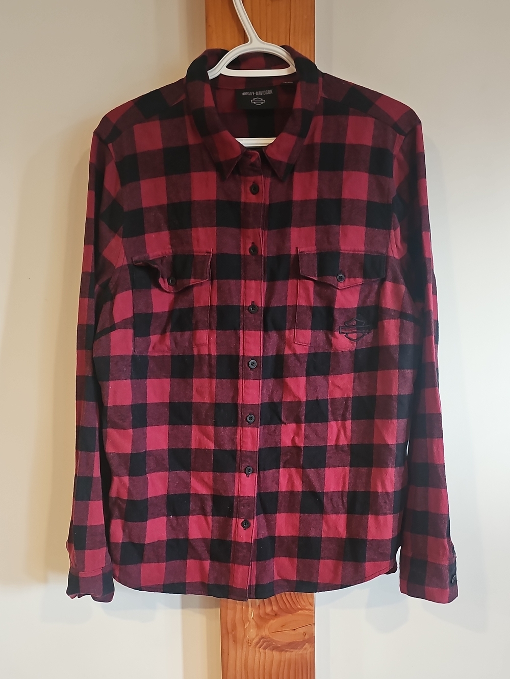 Harley-Davidson Men's Cotton Checkered Shirt Red & Black M